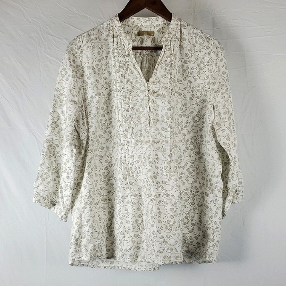 Tu Floral Linen Top‎